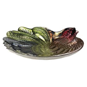 Accent Plus Decorative Glass Rooster Platter