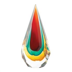 Accent Plus Faceted Teardrop Art Glass Sculpture