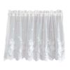 Flower Lace White Half Curtain Short Curtain Doorway Curtain Gauze Rustic Kitchen Partition Curtain Tier Cafe Curtain,59x23 inch