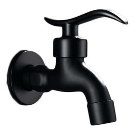 Black Mop Pool Faucet Kitchen Faucet Wall Mounted Brass Single Cold Water Tap Laundry Bathroom Garden