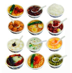Set Of 12 Lovely Chinese Style Refrigerator Magnet Silica Gel Food Set