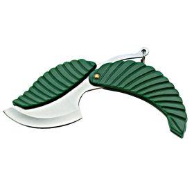 Multifunction Stainless Steel Leaf Shape Folding Pocket Knife Fruit Camping Outdoor Kitchen Tools Survival Knife (Green)