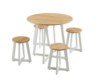 Round Modern Dining Room Table Sets With 4 chairs