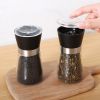 Manual pepper grinder kitchen glass seasoning bottle stainless steel coarse salt fine salt grinder pepper seasoning bottle