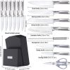 Kitchen Knife Set;  LapEasy 15 Piece Knife Sets with Block Chef Knife Stainless Steel Hollow Handle Cutlery with Manual Sharpener
