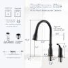 APPASO 3 Hole Kitchen Faucet with Pull Down Sprayer Oil Rubbed Bronze, 2-Hole Pull Out Kitchen Sink Faucet with Side Single Handle and Soap Dispenser
