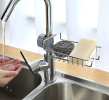 Faucet Kitchen Sink Caddy Organizer, Stainless Steel Detachable Hanging Faucet Drain Rack