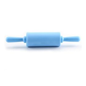 Non-Stick Silicone Mini Rolling Pin for Kids No Sticking to Dough Baking Gadget Tool Kitchen Tool (Color: Blue)