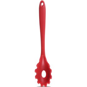 Silicone Pasta Fork Non-Stick Spaghetti Server Pasta Server Dishwasher Safe Stain Resistant Heat Resistant Cooking Utensils (Color: Red)