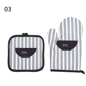 1PC 3D Cartoon Animal Cat Paws Oven Mitts Long Cotton Baking Insulation Gloves Microwave Heat Resistant Non-Slip Kitchen Gloves (Color: 3)