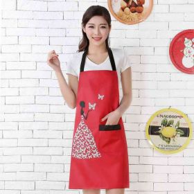 Manufacturer's apron; customized coverlet; cooking; home kitchen; waterproof; oil proof; customized gift; apron; coverlet; logo (colour: Beauty, bright red)