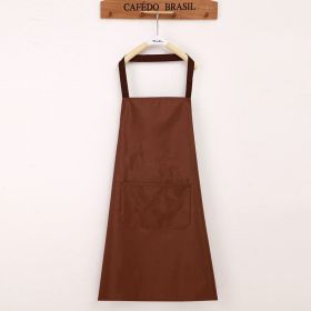 Manufacturer's apron; customized coverlet; cooking; home kitchen; waterproof; oil proof; customized gift; apron; coverlet; logo (colour: Knife and fork style, solid color, coffee color)