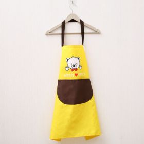 Manufacturer's apron; customized coverlet; cooking; home kitchen; waterproof; oil proof; customized gift; apron; coverlet; logo (colour: Bear yellow coffee bag (without buttons))