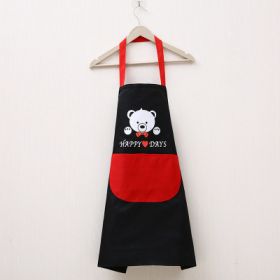 Manufacturer's apron; customized coverlet; cooking; home kitchen; waterproof; oil proof; customized gift; apron; coverlet; logo (colour: Little Bear Black Red Bag (without buttons))