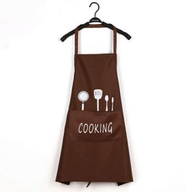Manufacturer's apron; customized coverlet; cooking; home kitchen; waterproof; oil proof; customized gift; apron; coverlet; logo (colour: Knife and fork coffee color)