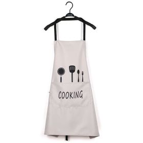Manufacturer's apron; customized coverlet; cooking; home kitchen; waterproof; oil proof; customized gift; apron; coverlet; logo (colour: Knife and fork off white)