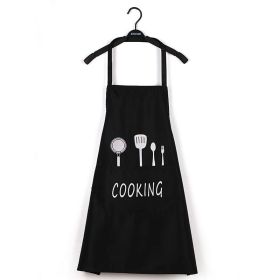 Manufacturer's apron; customized coverlet; cooking; home kitchen; waterproof; oil proof; customized gift; apron; coverlet; logo (colour: Knife and fork black)