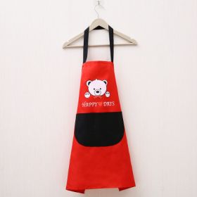 Manufacturer's apron; customized coverlet; cooking; home kitchen; waterproof; oil proof; customized gift; apron; coverlet; logo (colour: Bear red black bag (without buttons))
