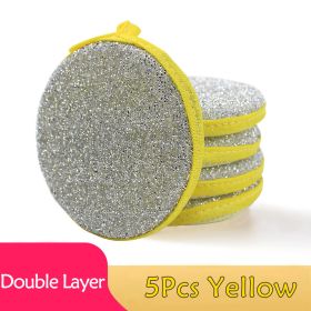5/10pcs; Double Side Dishwashing Sponge Pan Pot Dish Wash Sponges Household Cleaning Tools Kitchen Tableware Dish Washing Brush (Color: 5Pcs Yellow)