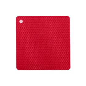 Non-Slip Honeycomb Kitchen Table Pad Multi-Purpose Hot Pads, Spoon Rest Heat Insulation Pad (Color: Red)