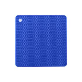 Non-Slip Honeycomb Kitchen Table Pad Multi-Purpose Hot Pads, Spoon Rest Heat Insulation Pad (Color: Blue)