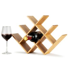 Kitchen Natural Bamboo Products Wine Rack Display Storage Holder  Shelf (Color: Natural A)