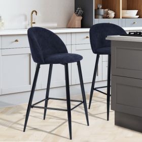 37.8"H 2-Piece Bar Stools/Pub Kitchen Chairs (Set of 2) (Color: Blue)