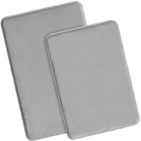 Memory Foam Bath Rugs and Mats Sets,0.7"" Extra Thick Absorbent Non-Slip Bath mats (Color: Grey)