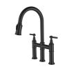 Transition bridge kitchen faucet with pull-down nozzle