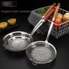 Thickened 304 stainless steel big leak scoop for noodles and dumplings household kitchen hot pot strainer for frying
