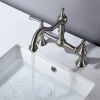 Double Handle Widespread Kitchen Faucet with Traditional Handles,Bridge Dual Handles Kitchen Faucet,Kitchen sink faucet