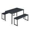 3 Piece Dining Set;  Kitchen Table with Benches