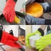 BBQ Gloves,Heat Resistant Silicone Grilling Gloves,Long Waterproof BBQ Kitchen Oven Mitts